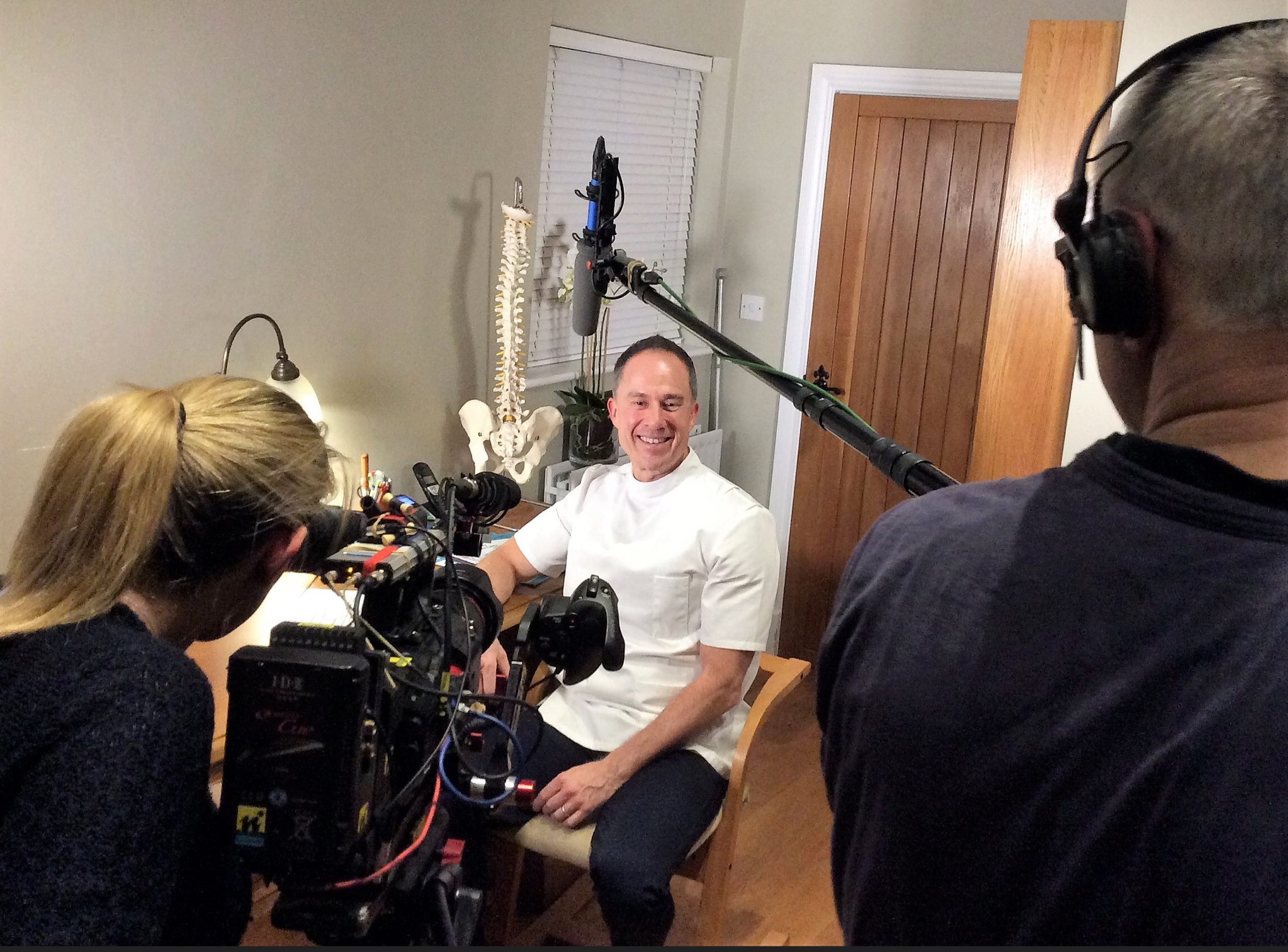 One of many interviews in front of a HD TV camera
